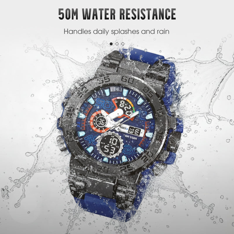🖤Limited-Time Christmas Sale! 50% OFF ✨ Multifunctional LED Waterproof Watch – Dual Display, 50M Water Resistant & All-in-One Features (Stylish & Durable for Daily Use!)