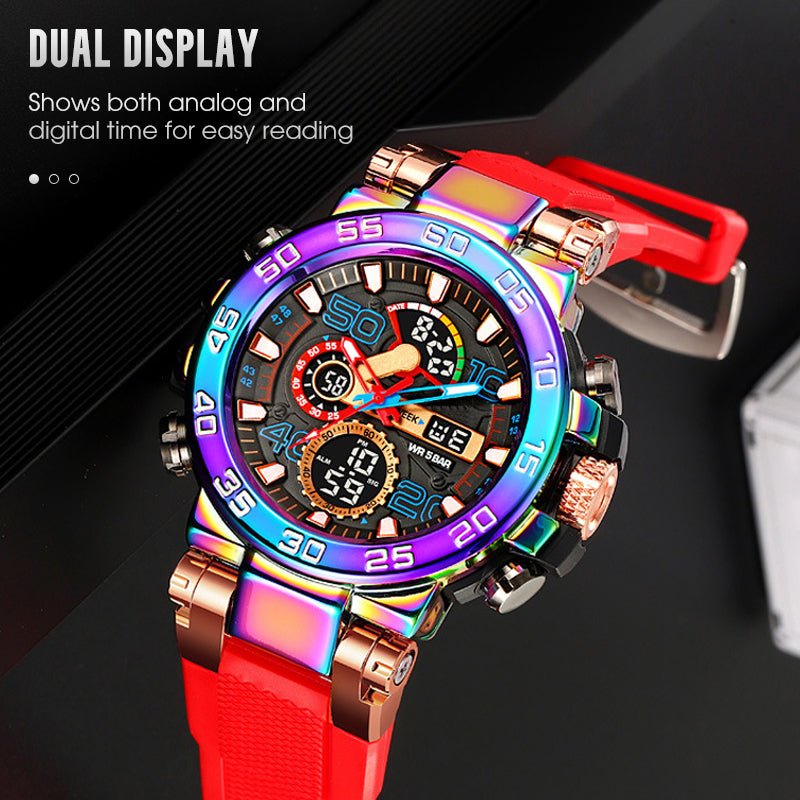 🖤Limited-Time Christmas Sale! 50% OFF ✨ Multifunctional LED Waterproof Watch – Dual Display, 50M Water Resistant & All-in-One Features (Stylish & Durable for Daily Use!)