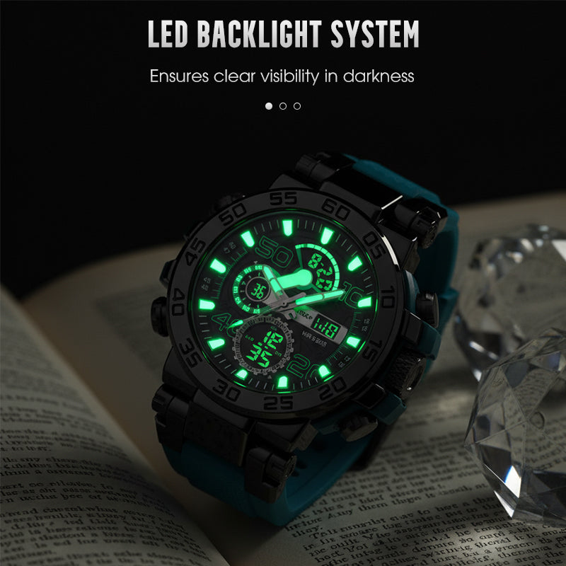🖤Limited-Time Christmas Sale! 50% OFF ✨ Multifunctional LED Waterproof Watch – Dual Display, 50M Water Resistant & All-in-One Features (Stylish & Durable for Daily Use!)