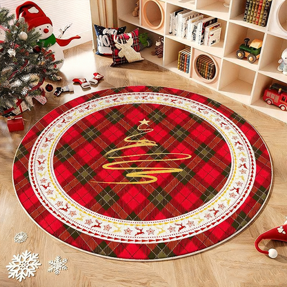 Non-Slip Round Christmas Tree Rug