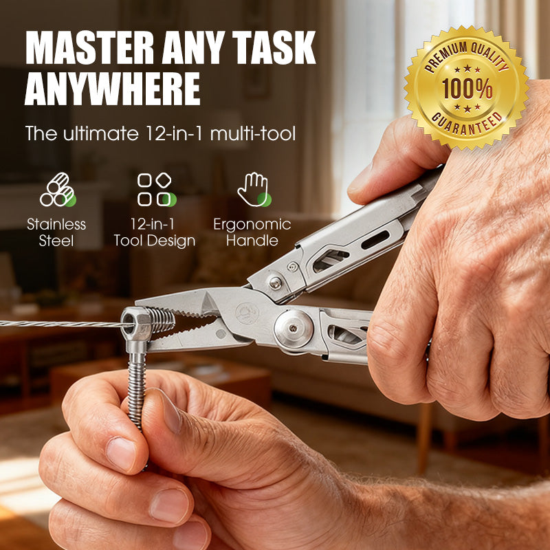 ✨ 12-in-1 Stainless Steel Folding Multi-Tool Pliers – All-in-One Gadget, Durable Steel & Compact Design (Perfect for Outdoor & Home Repairs!)