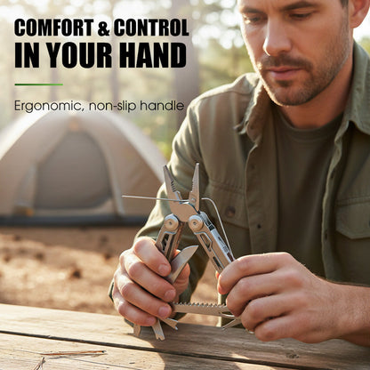 ✨ 12-in-1 Stainless Steel Folding Multi-Tool Pliers – All-in-One Gadget, Durable Steel & Compact Design (Perfect for Outdoor & Home Repairs!)