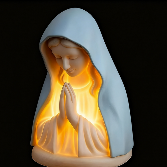 ✨ Elegant Religious LED Night Light – Sculptural Design, Warm Ambient Glow & Battery-Powered (Spiritual Decor for Your Home!)