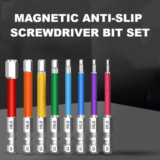 🖤Limited-Time Christmas Sale! 50% OFF ✨ Magnetic Screwdriver Bit Set (S2 Steel) – Anti-Slip & Color-Coded for DIY/Home Repair/Workshop Use!