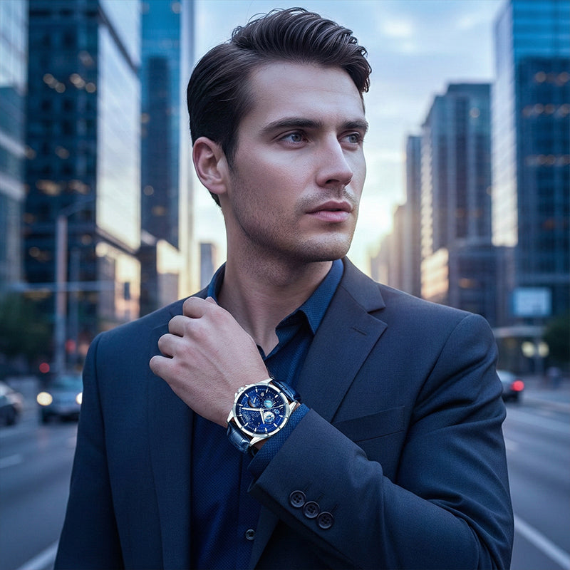 🎄 Christmas Deal – Always 50% OFF! 🌌 Men's Watch Luminous Starry Sky: Cosmic Starry Dial – Night Glow + Chronograph for Style & Practicality on Your Wrist! ⌚