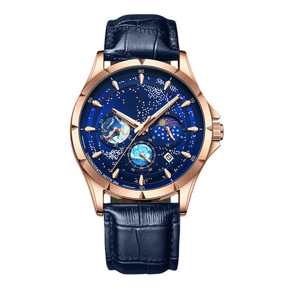 🎄 Christmas Deal – Always 50% OFF! 🌌 Men's Watch Luminous Starry Sky: Cosmic Starry Dial – Night Glow + Chronograph for Style & Practicality on Your Wrist! ⌚