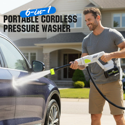 🎄 Christmas Deal – ALWAYS 50% OFF! 🚿 6-in-1 Portable Wireless Pressure Washer: Self-Priming Water Source + 60-Minute Battery – Perfect for Auto & Outdoor Cleaning!