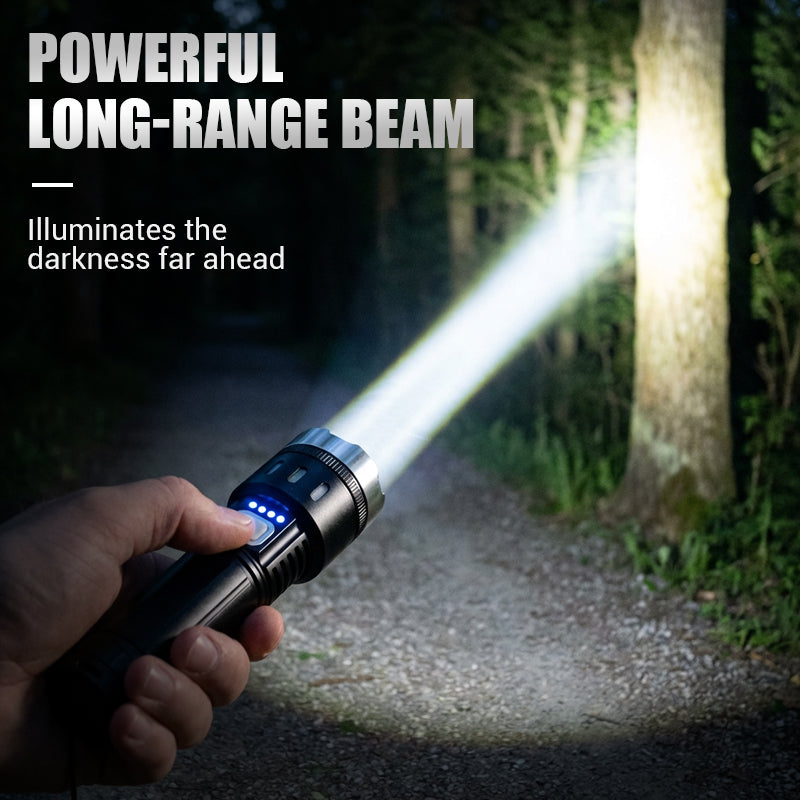 🔦 Multifunctional LED Flashlight with Zoom & Battery Indicator – Ultra-Bright Long Range!
