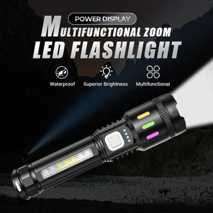 🔦 Multifunctional LED Flashlight with Zoom & Battery Indicator – Ultra-Bright Long Range!