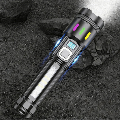 🔦 Multifunctional LED Flashlight with Zoom & Battery Indicator – Ultra-Bright Long Range!