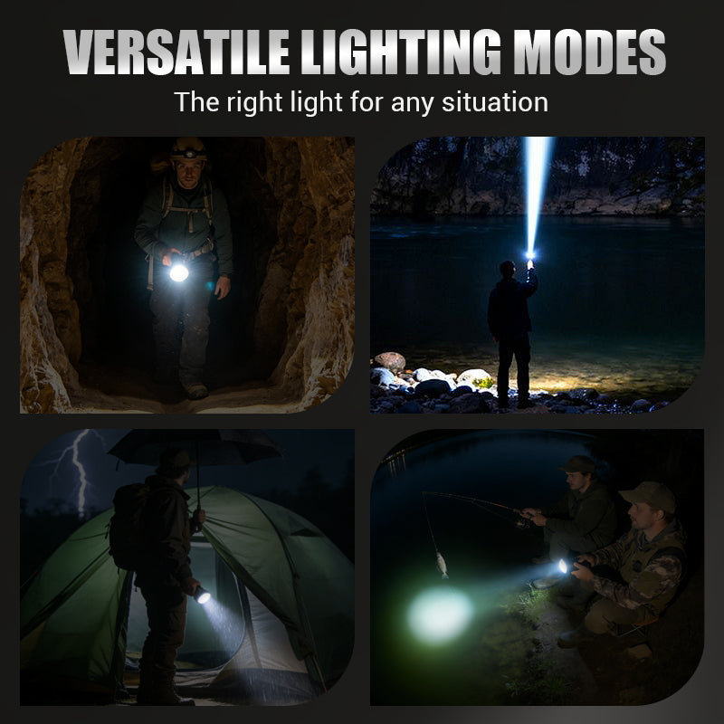 🔦 Multifunctional LED Flashlight with Zoom & Battery Indicator – Ultra-Bright Long Range!