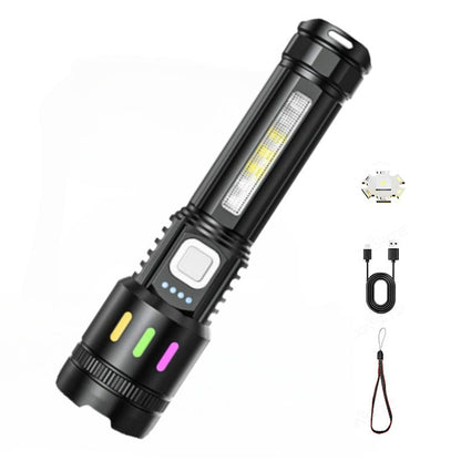 🔦 Multifunctional LED Flashlight with Zoom & Battery Indicator – Ultra-Bright Long Range!