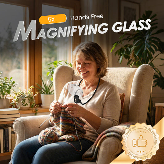 🌞 Spring into Savings: 50% Off! 👓 3-in-1 Hands-Free Magnifying Glass 🔍 | 5X & 10X Dual Acrylic Lenses | 23" Flexible Gooseneck Stays in Place 🦢 | Wear Around Neck or Use as Desktop Stand
