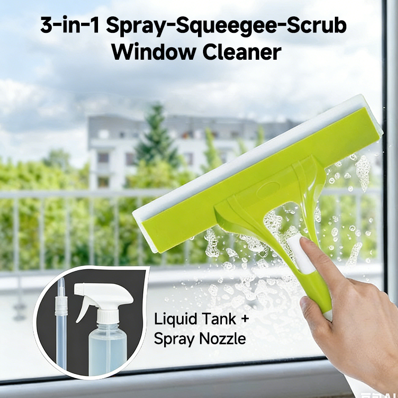 🌞 Spring into Savings: 50% Off!🔥3-in-1 Window Cleaner with Spray Function | Streak-Free Window Cleaning Without a Bucket | Multifunctional Glass Cleaner