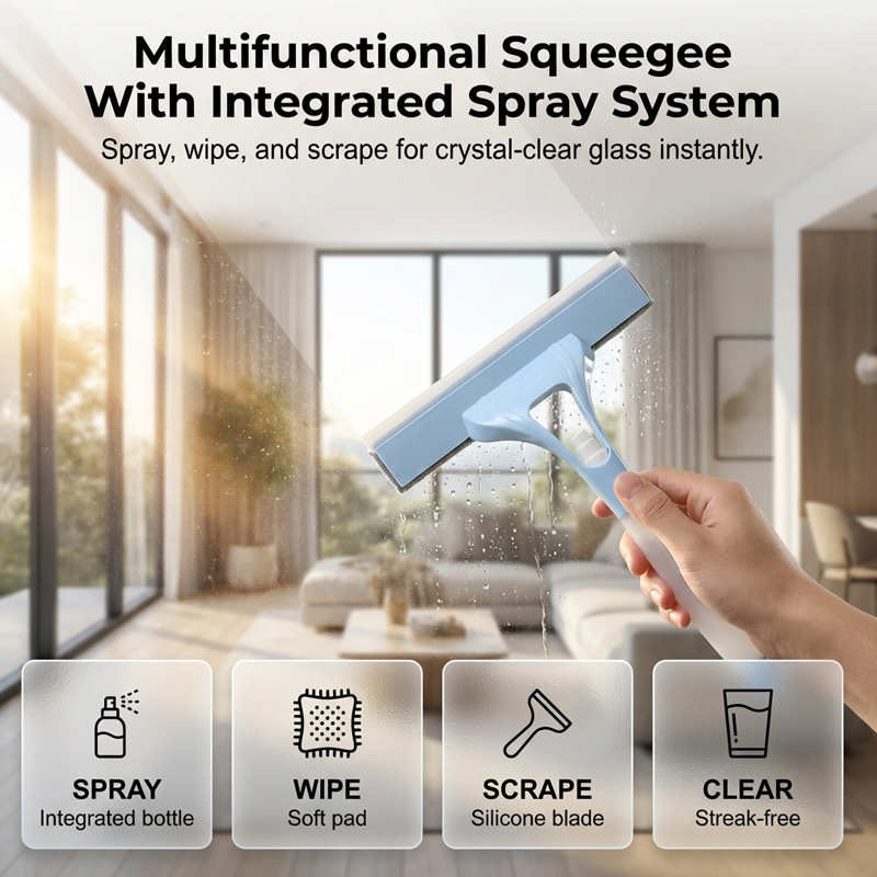🌞 Spring into Savings: 50% Off!🔥3-in-1 Window Cleaner with Spray Function | Streak-Free Window Cleaning Without a Bucket | Multifunctional Glass Cleaner