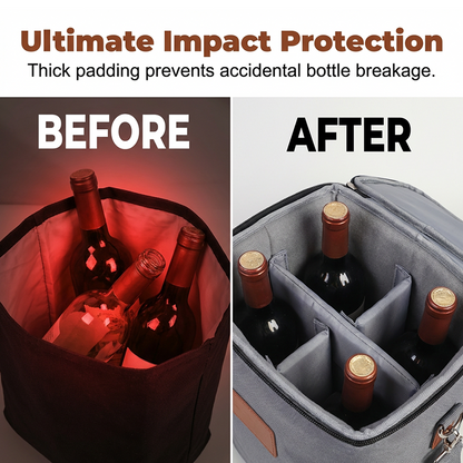 Insulated Wine Carrier Bag for Travel and Picnics