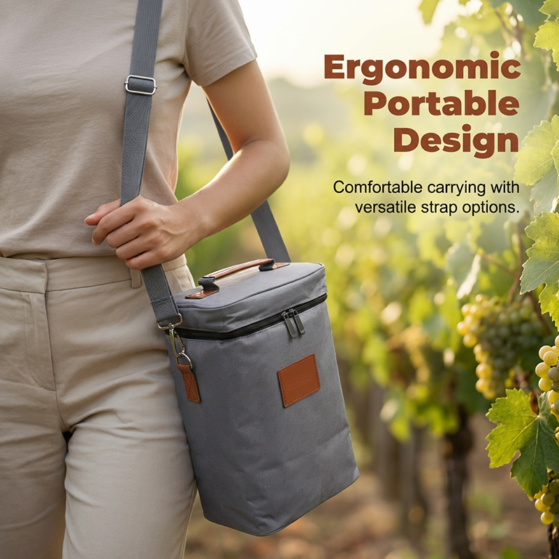 Insulated Wine Carrier Bag for Travel and Picnics