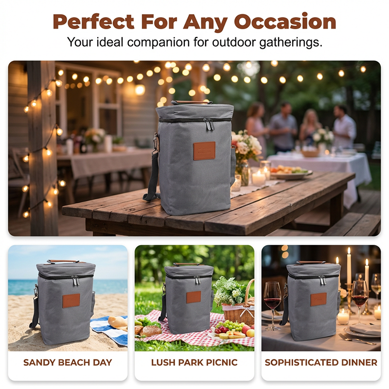 Insulated Wine Carrier Bag for Travel and Picnics
