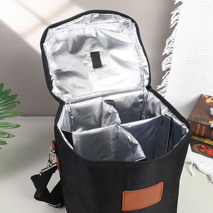Insulated Wine Carrier Bag for Travel and Picnics