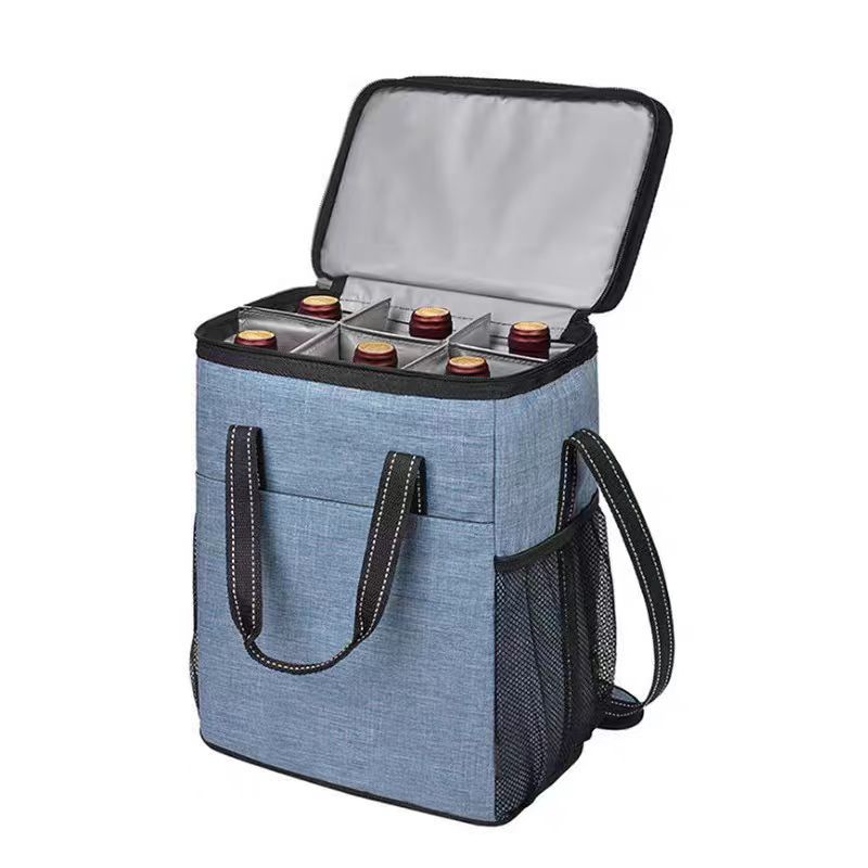 Insulated Wine Carrier Bag for Travel and Picnics