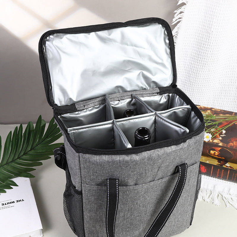Insulated Wine Carrier Bag for Travel and Picnics